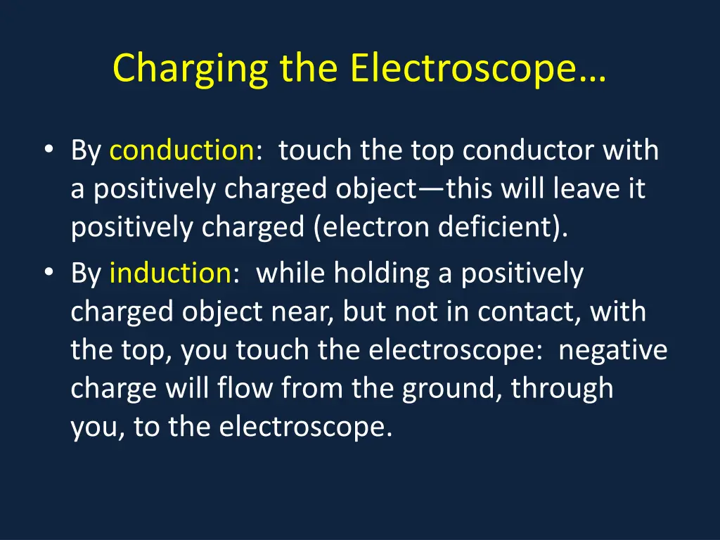 charging the electroscope