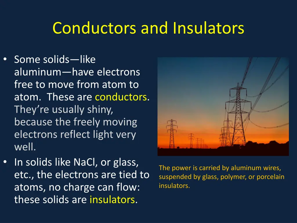 conductors and insulators