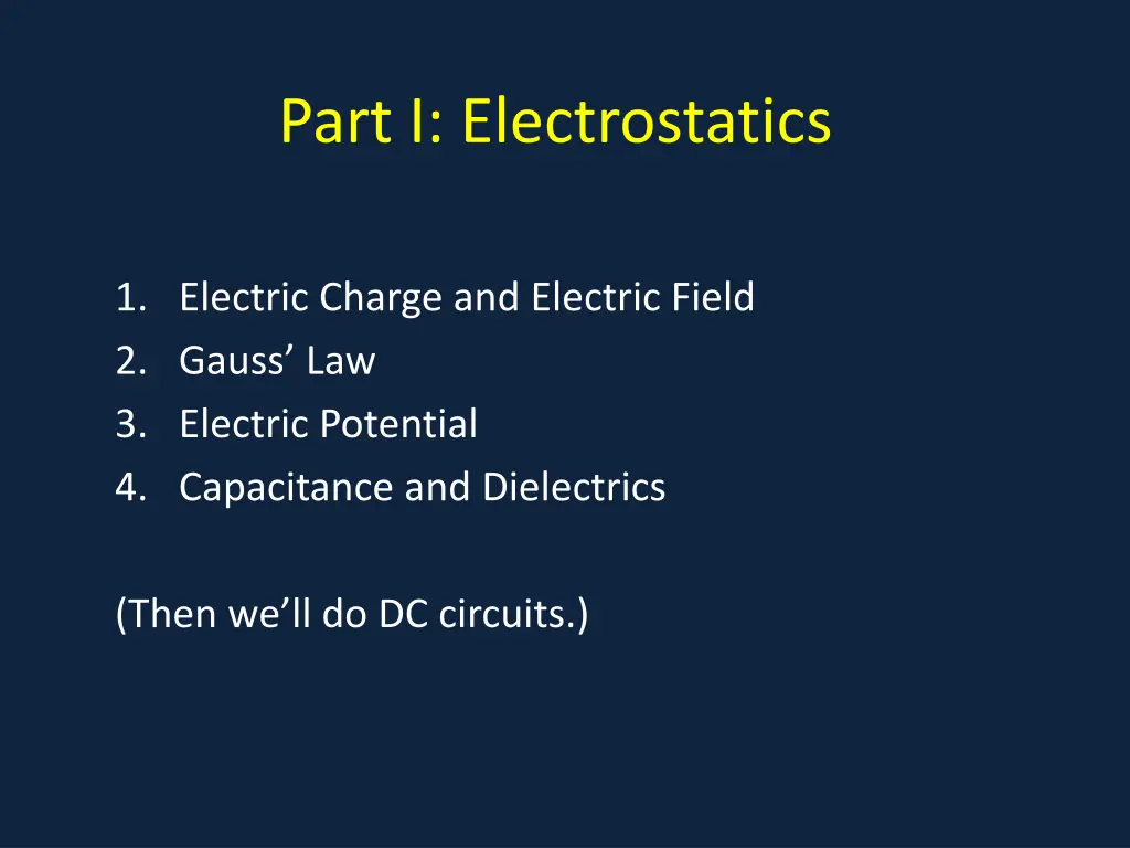 part i electrostatics