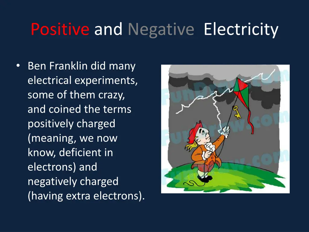 positive and negative electricity