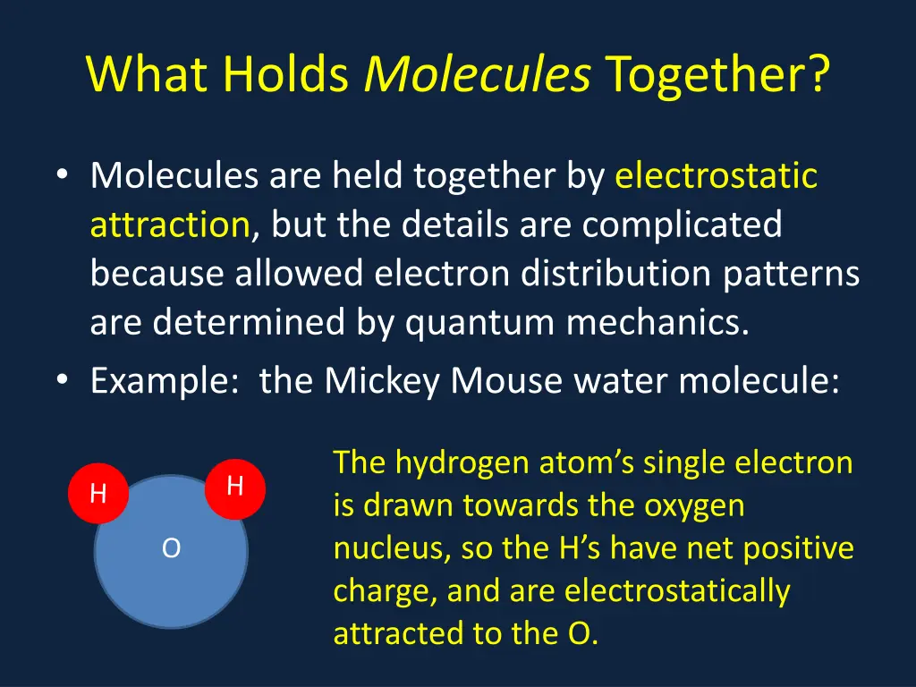 what holds molecules together