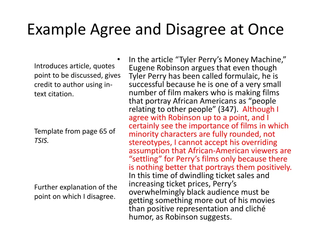 example agree and disagree at once