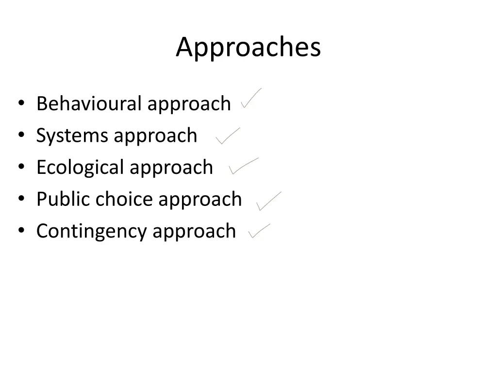 approaches