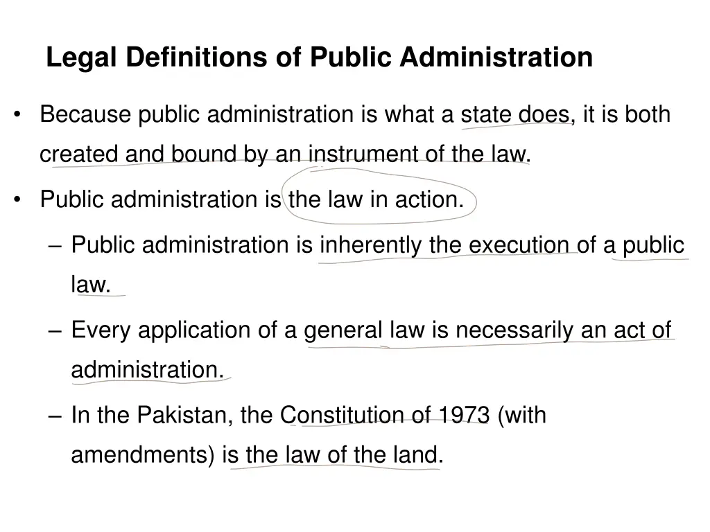 legal definitions of public administration