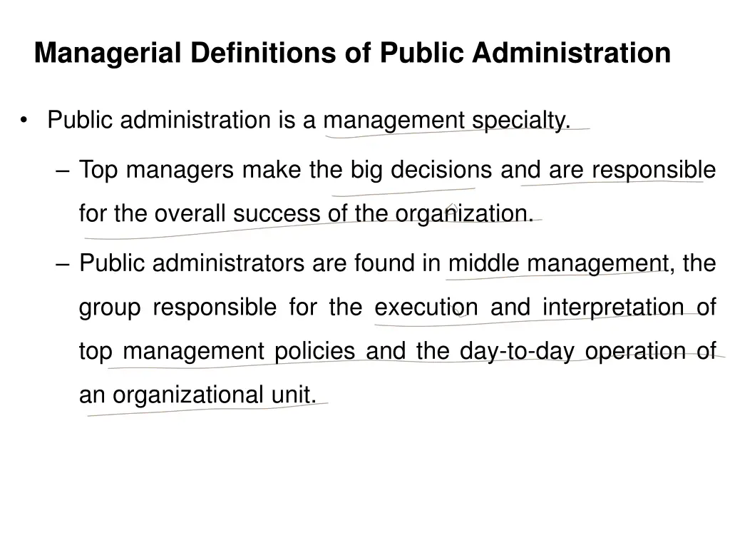 managerial definitions of public administration 1