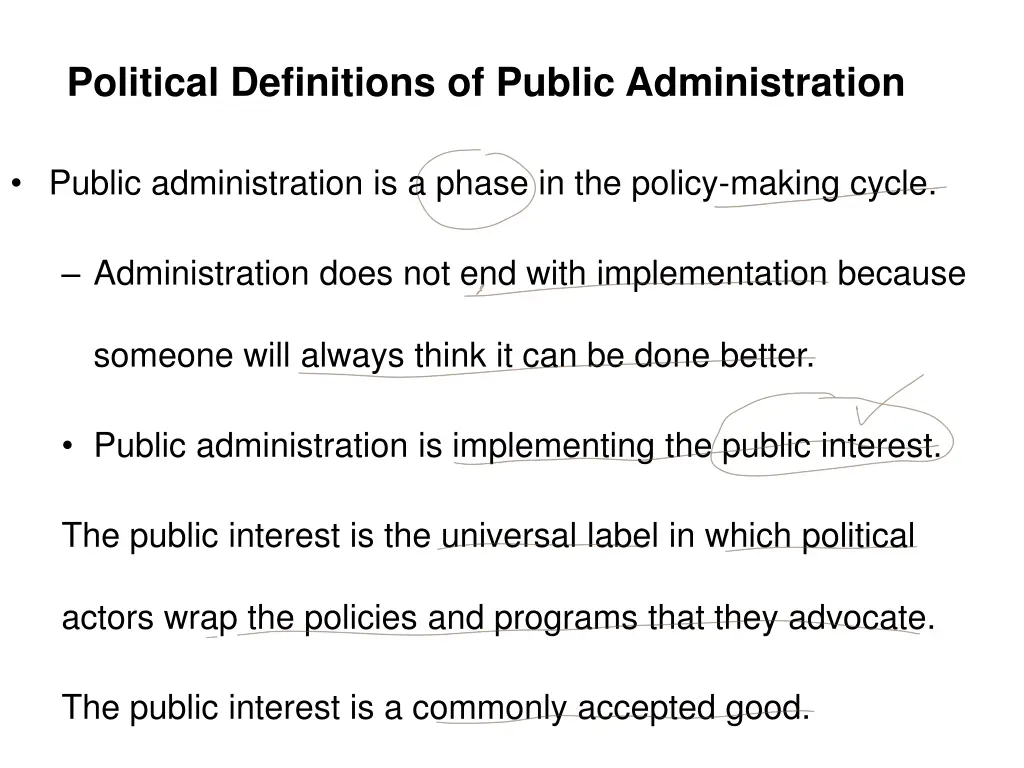 political definitions of public administration 2