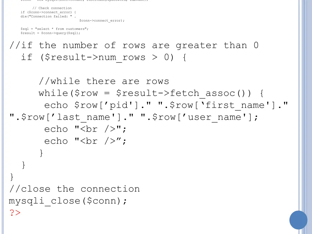 conn new mysqli servername username password
