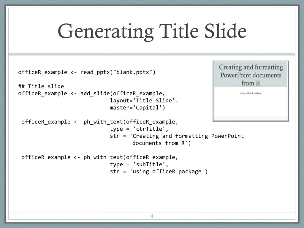 generating title slide