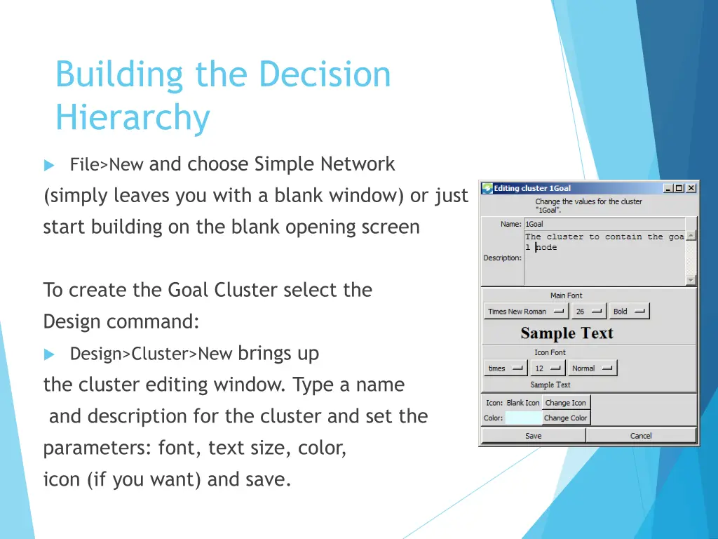 building the decision hierarchy