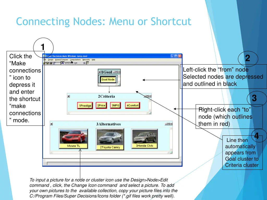 connecting nodes menu or shortcut