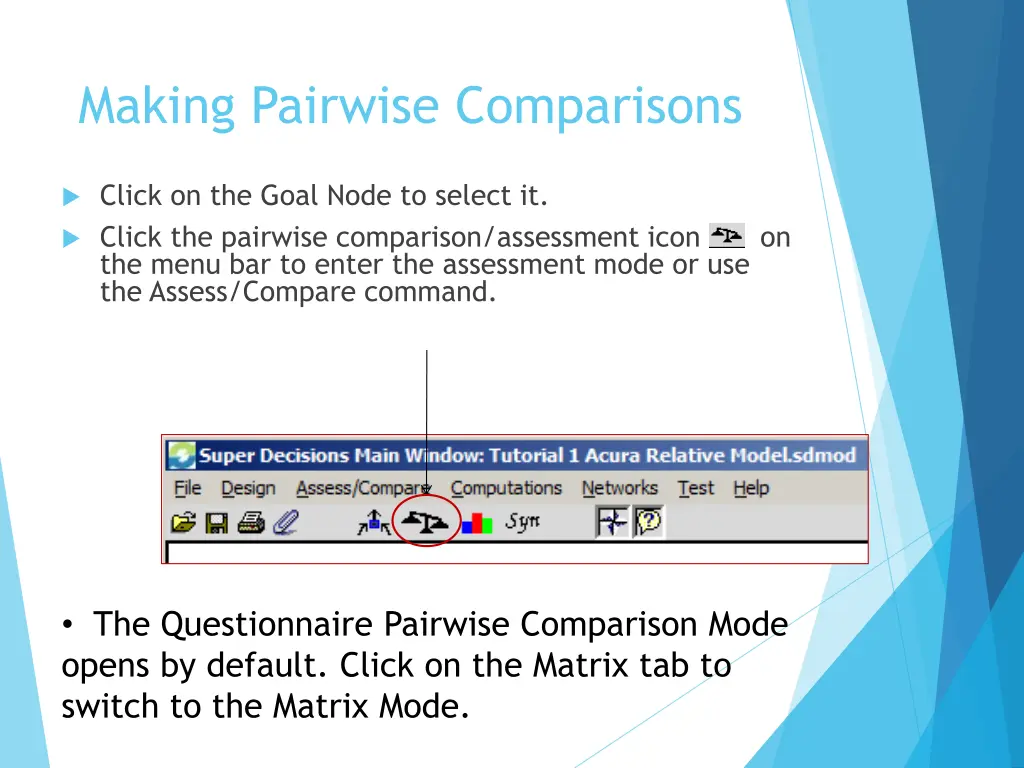 making pairwise comparisons