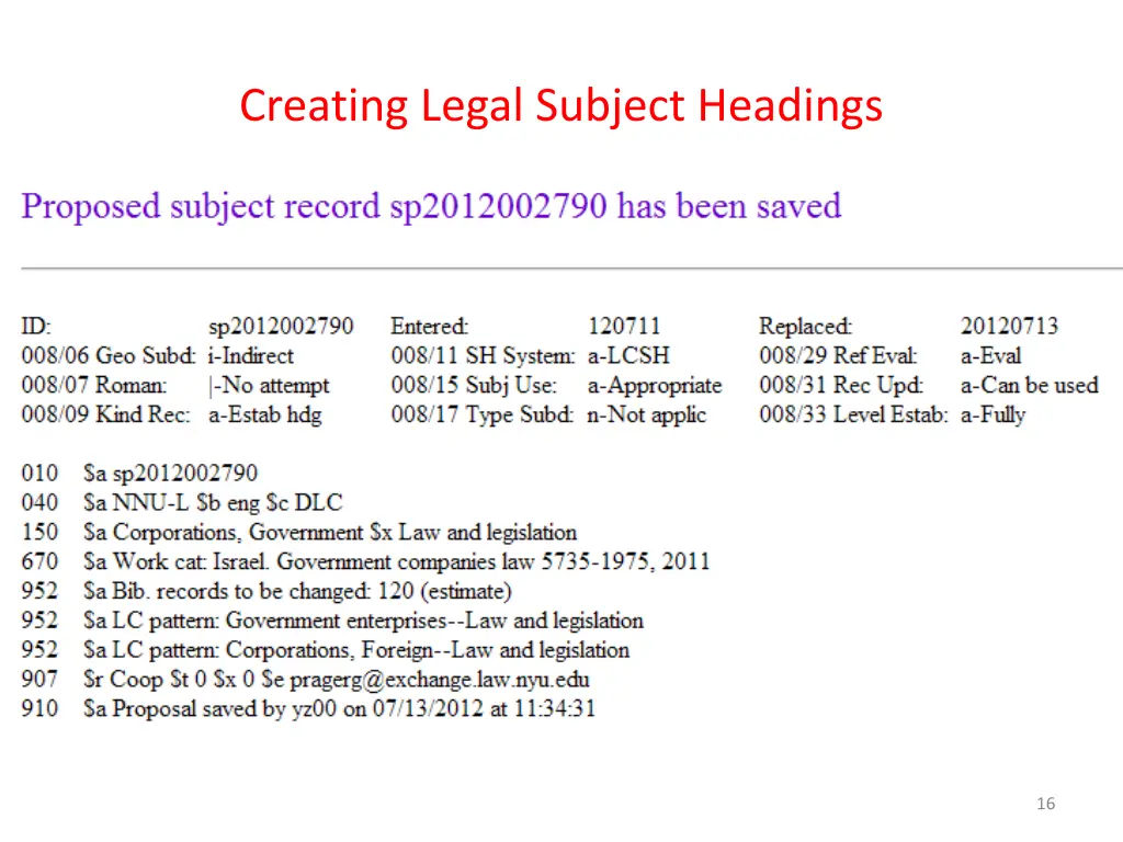 creating legal subject headings 12