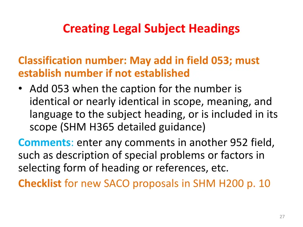 creating legal subject headings 22