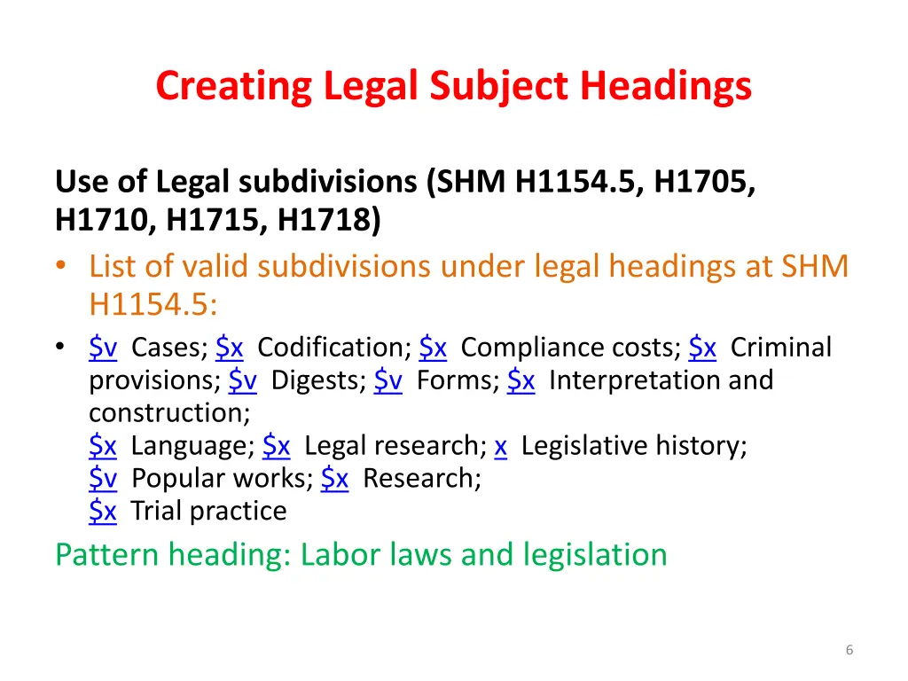 creating legal subject headings 4