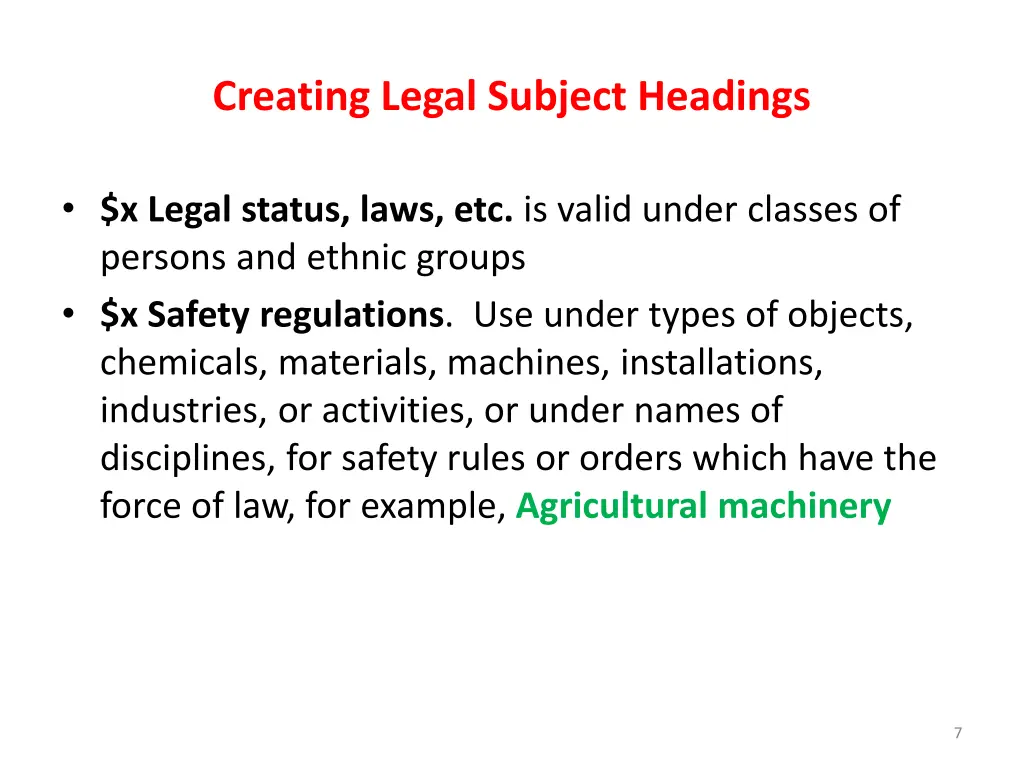 creating legal subject headings 5