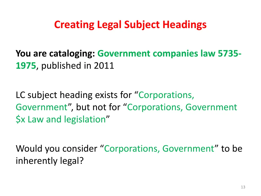creating legal subject headings 9