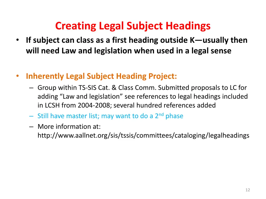 creating legal subject headings if subject