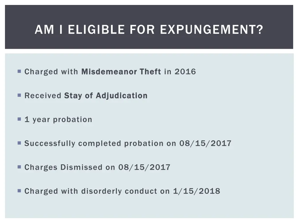am i eligible for expungement 2