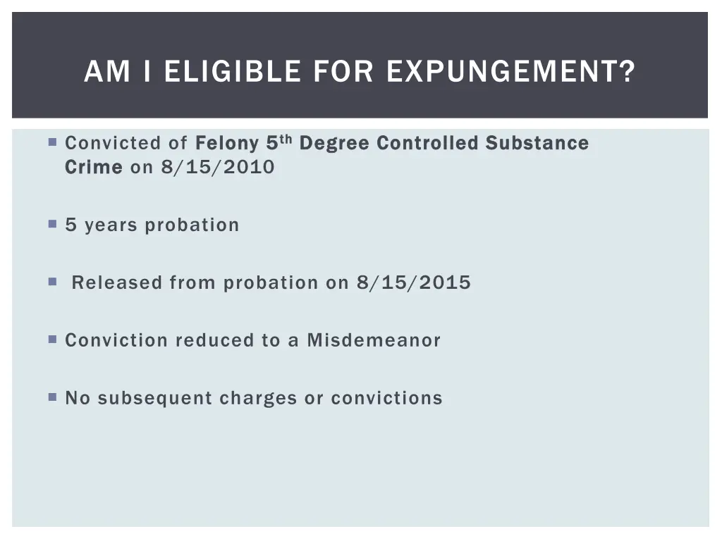 am i eligible for expungement 4