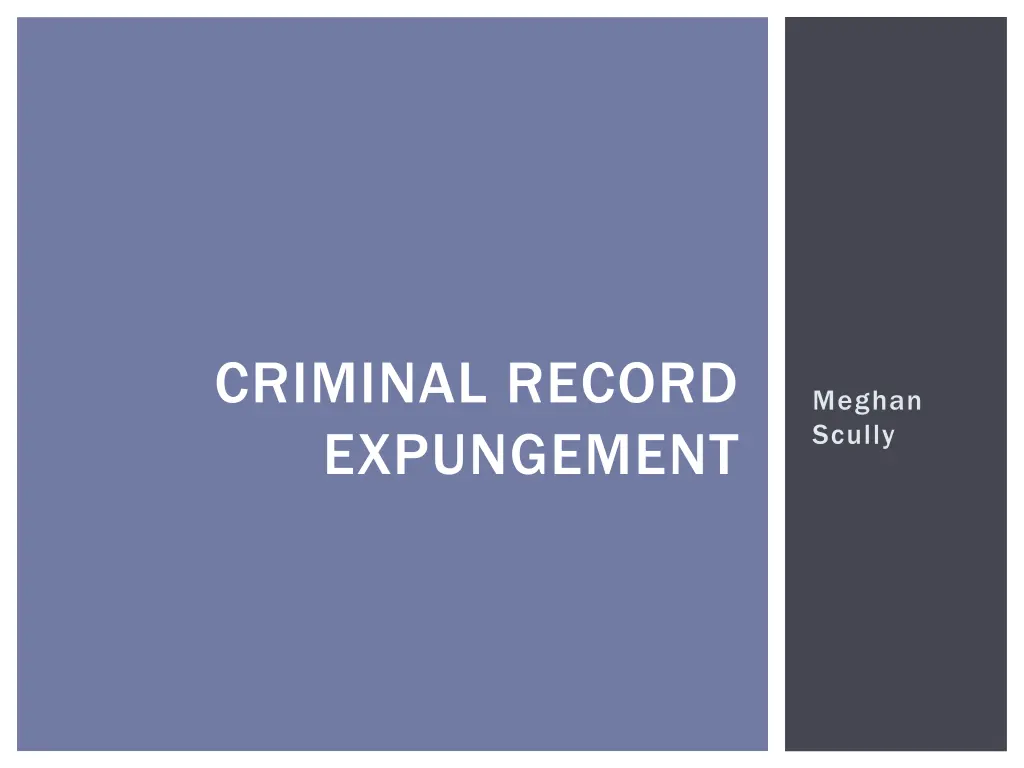 criminal record expungement