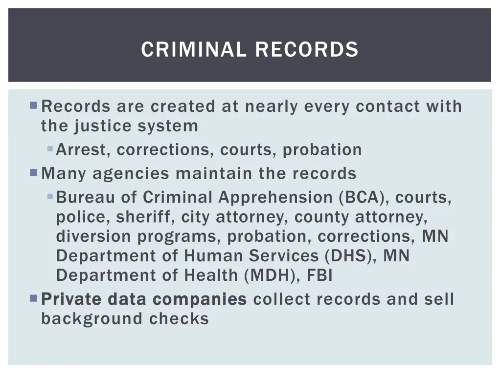 criminal records