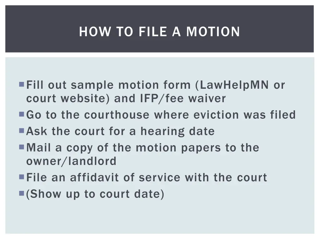 how to file a motion