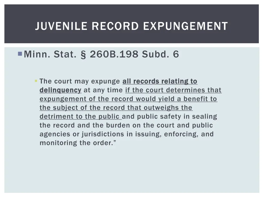 juvenile record expungement