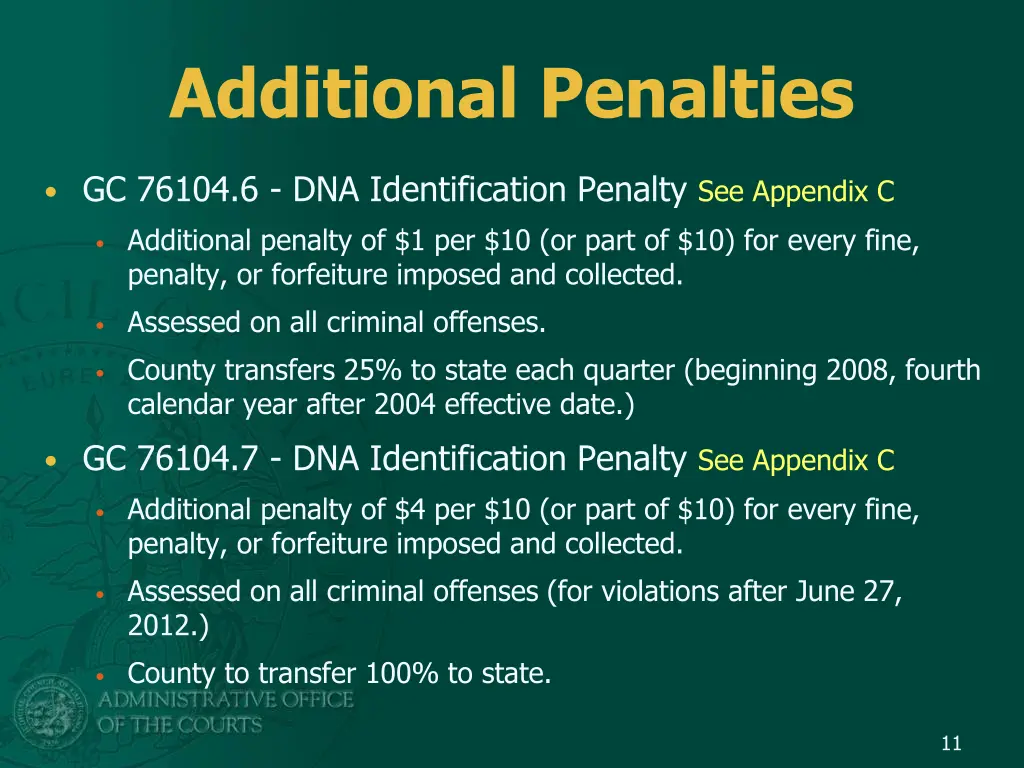 additional penalties