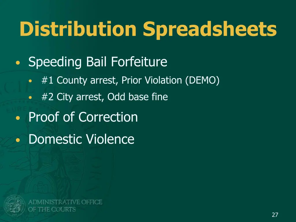 distribution spreadsheets