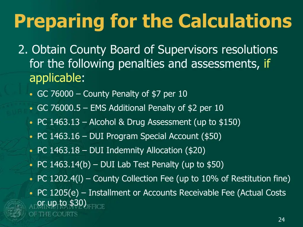 preparing for the calculations 1