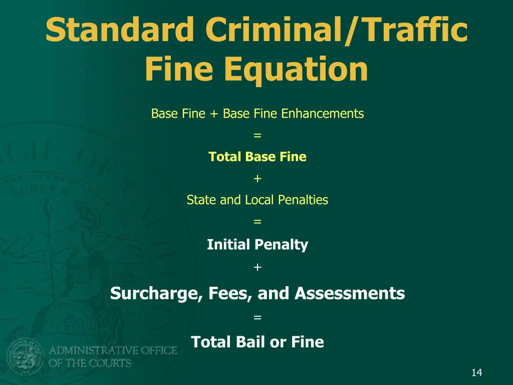 standard criminal traffic fine equation 3