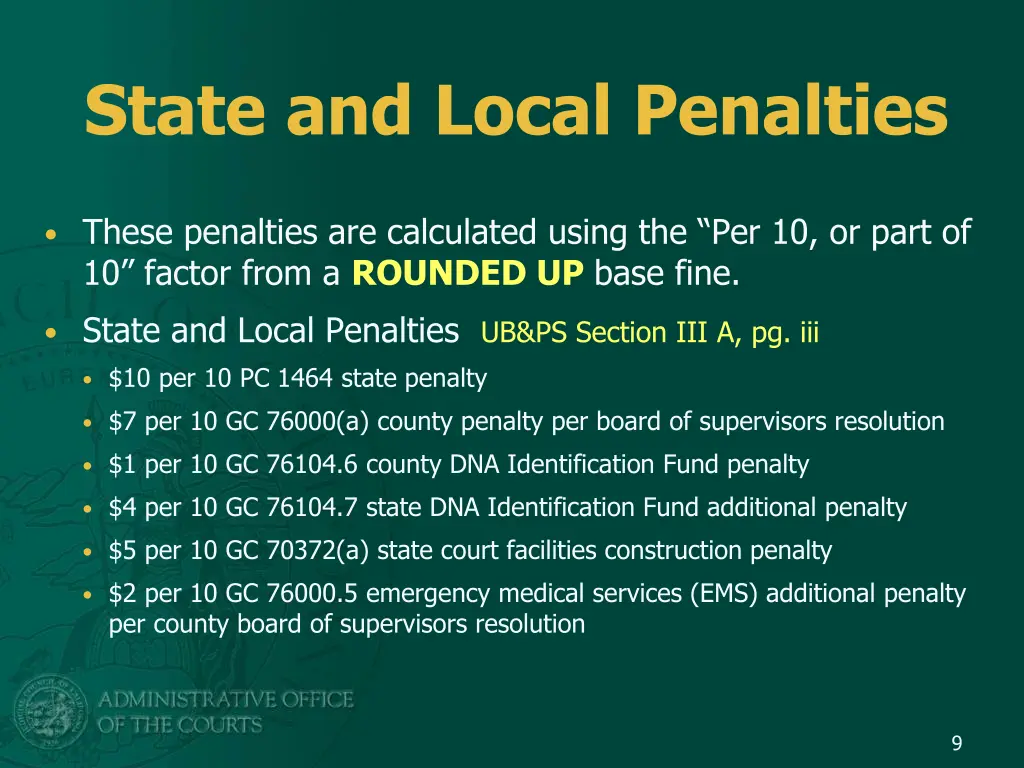 state and local penalties