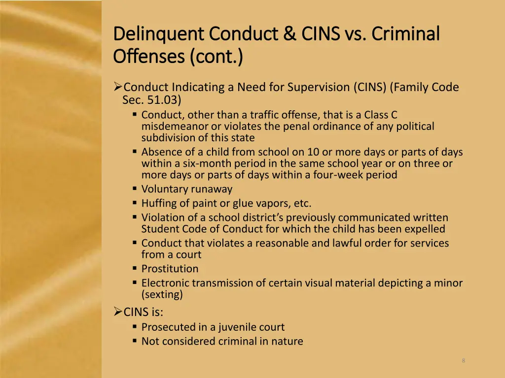 delinquent conduct cins vs criminal delinquent 1