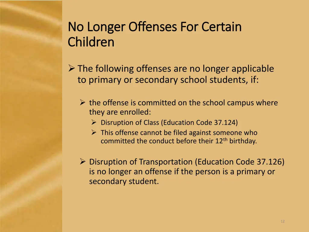 no longer offenses for certain no longer offenses