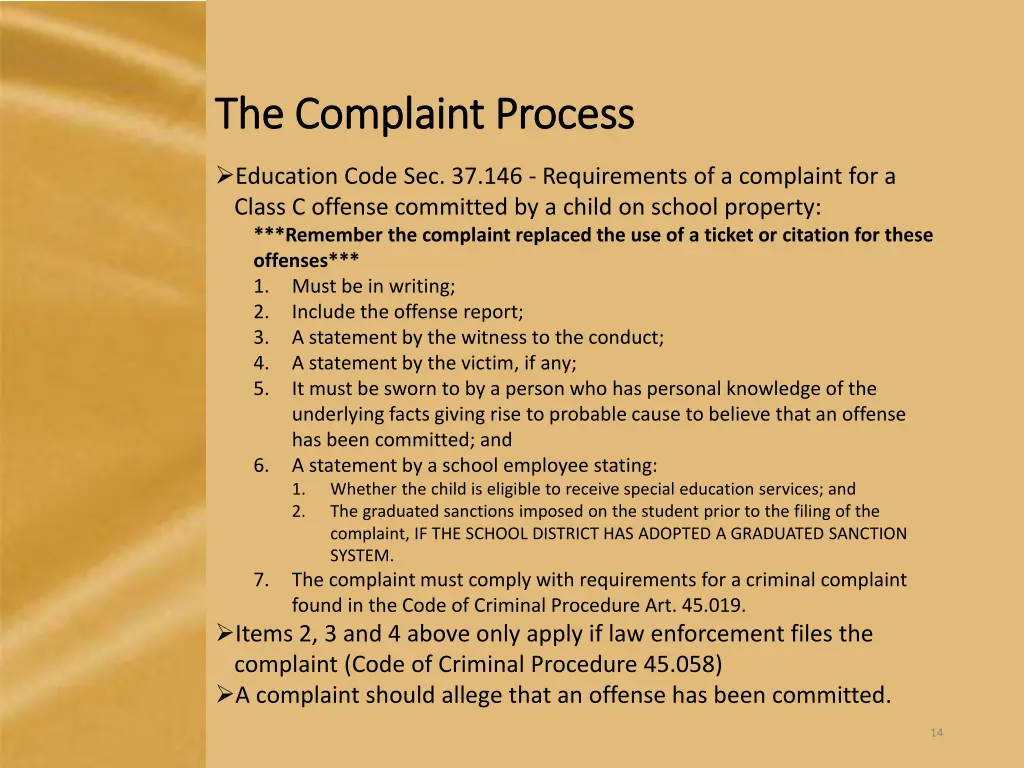 the complaint process the complaint process