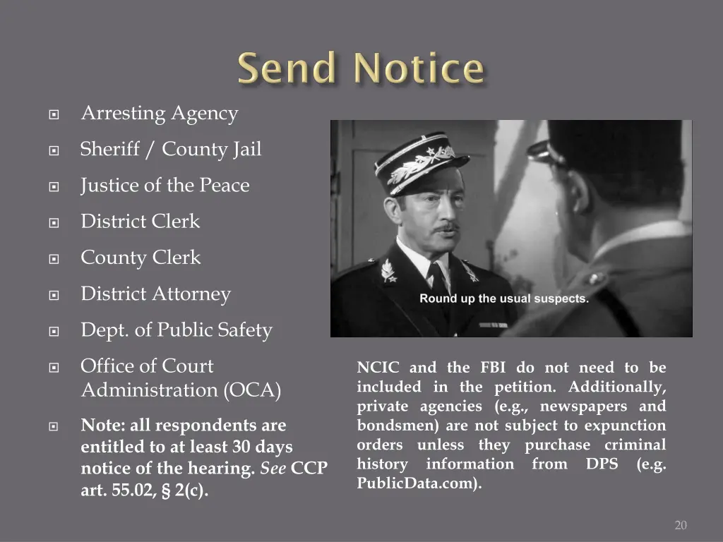 arresting agency