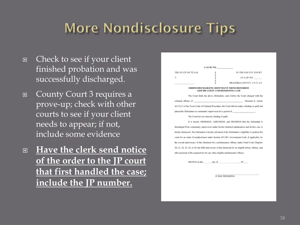 check to see if your client finished probation