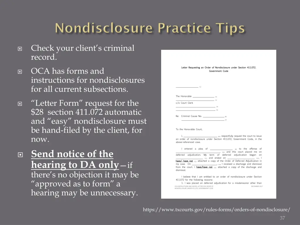 check your client s criminal record oca has forms