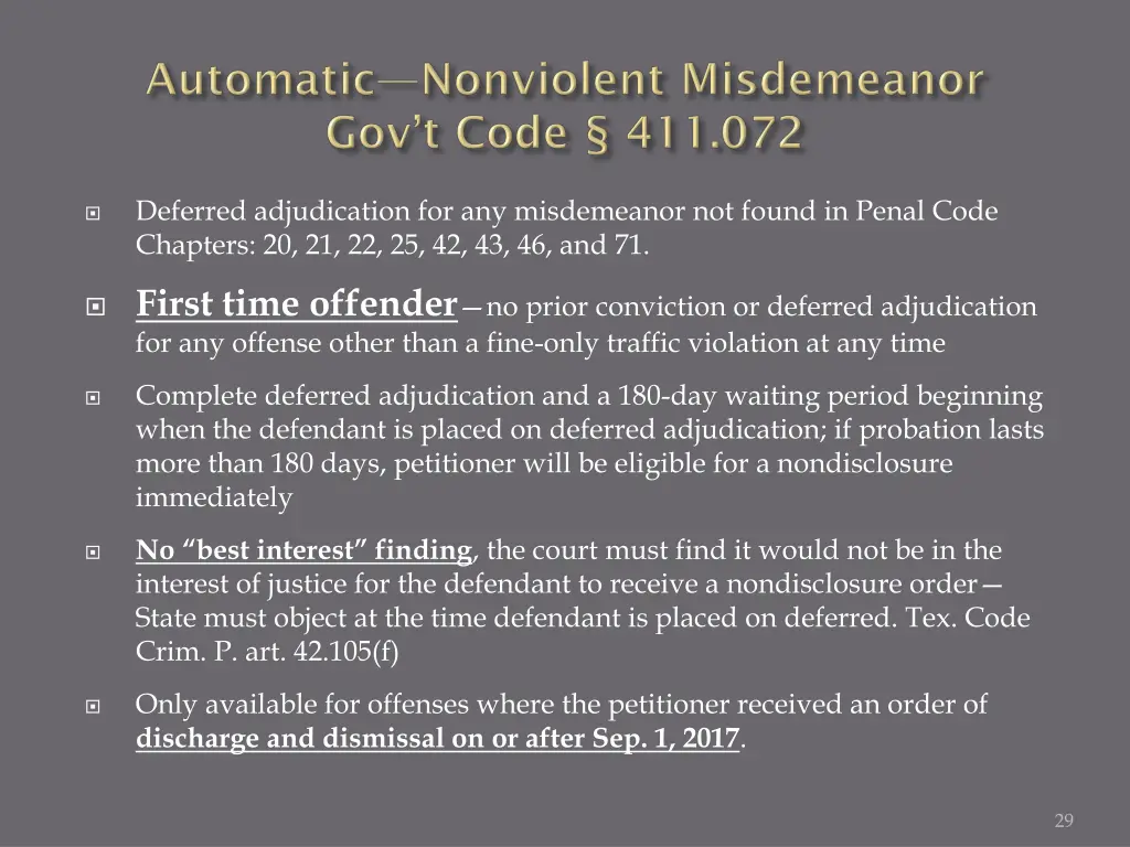 deferred adjudication for any misdemeanor