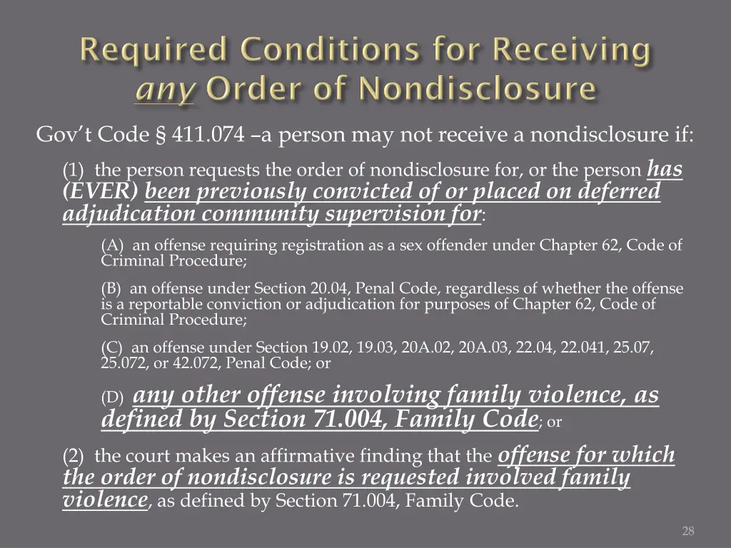gov t code 411 074 a person may not receive