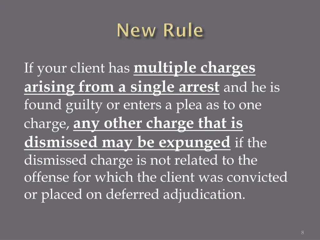 if your client has multiple charges arising from