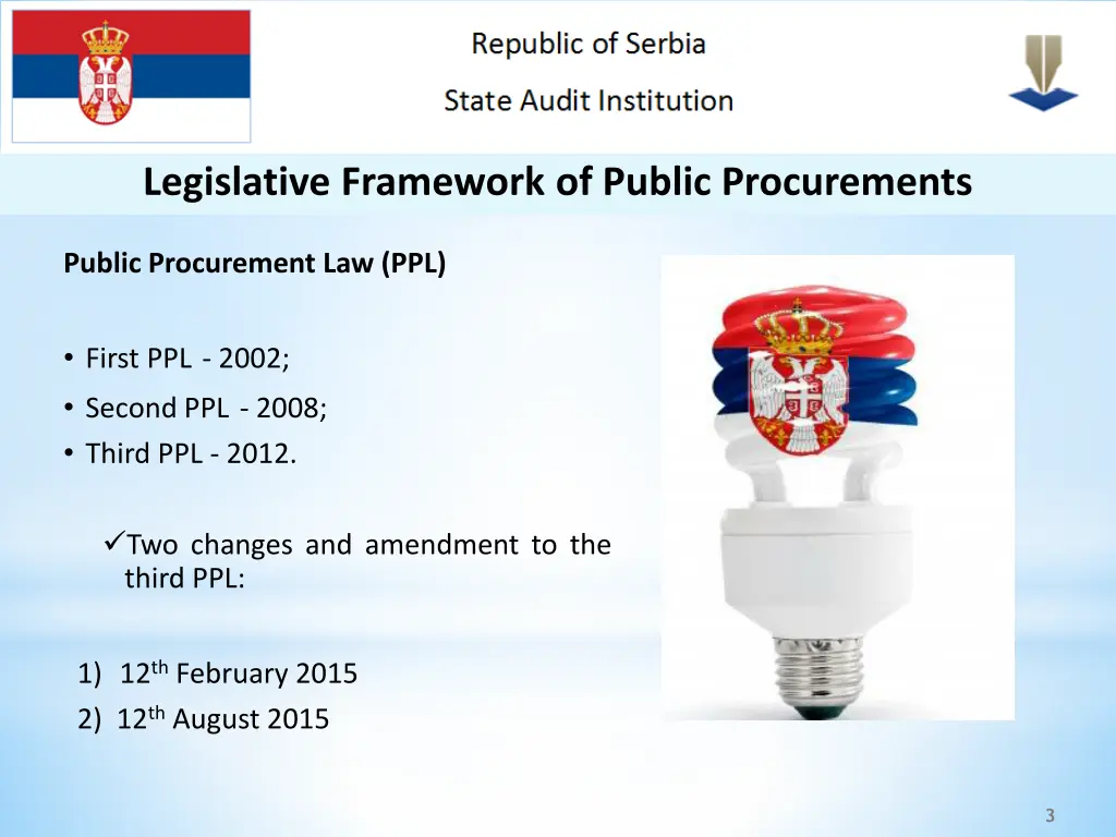 legislative framework of public procurements