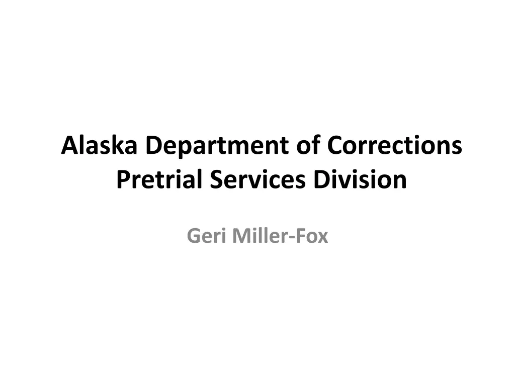 alaska department of corrections pretrial