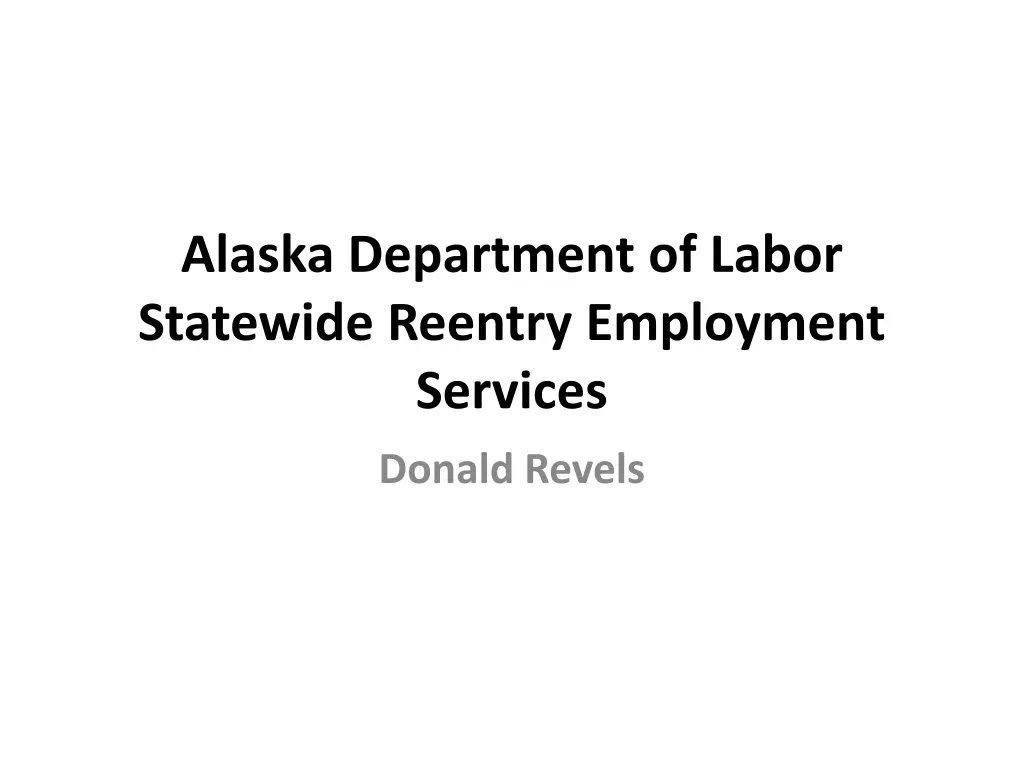 alaska department of labor statewide reentry
