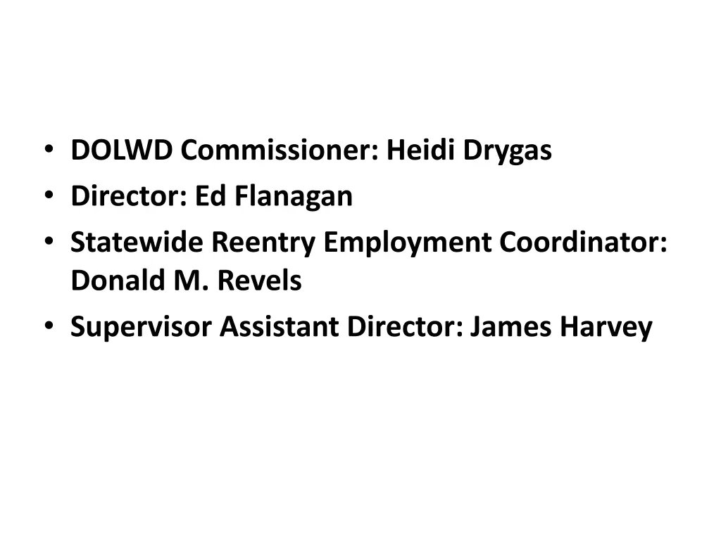 dolwd commissioner heidi drygas director