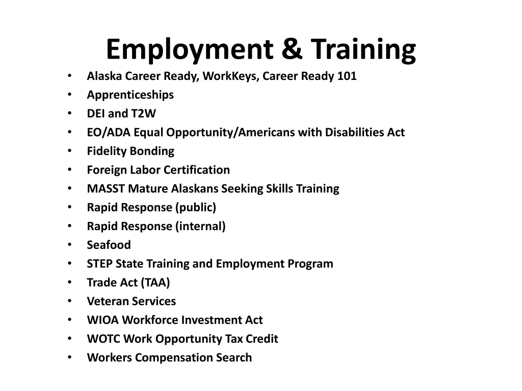 employment training alaska career ready workkeys