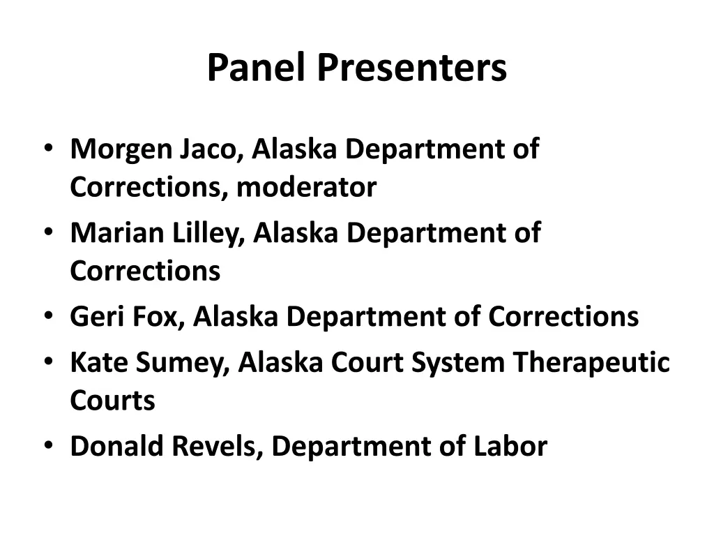 panel presenters