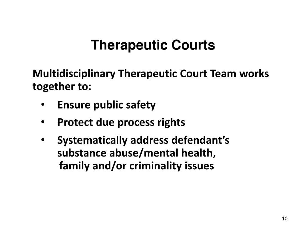 therapeutic courts
