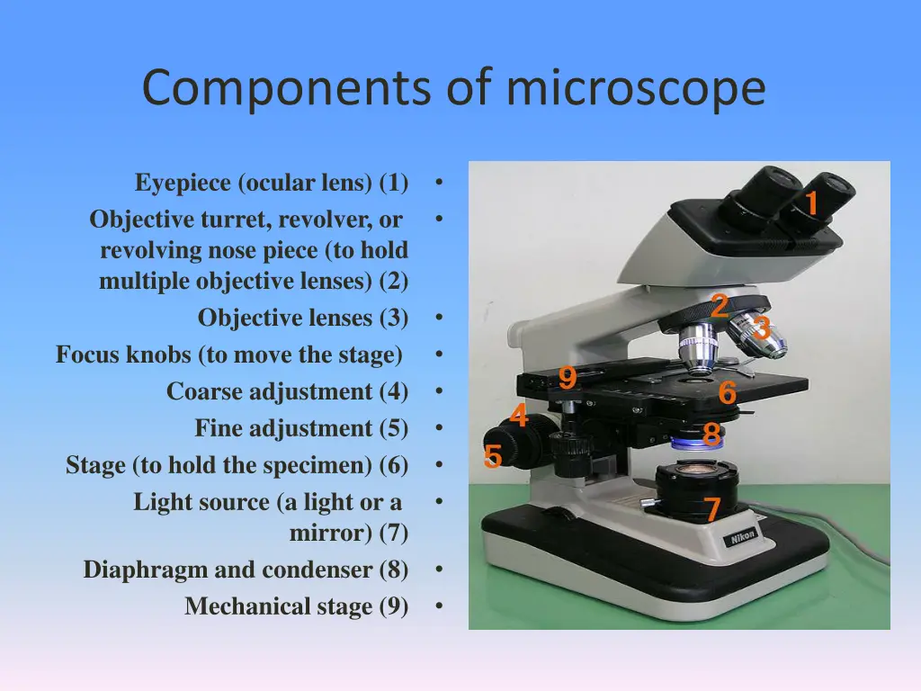 components of microscope