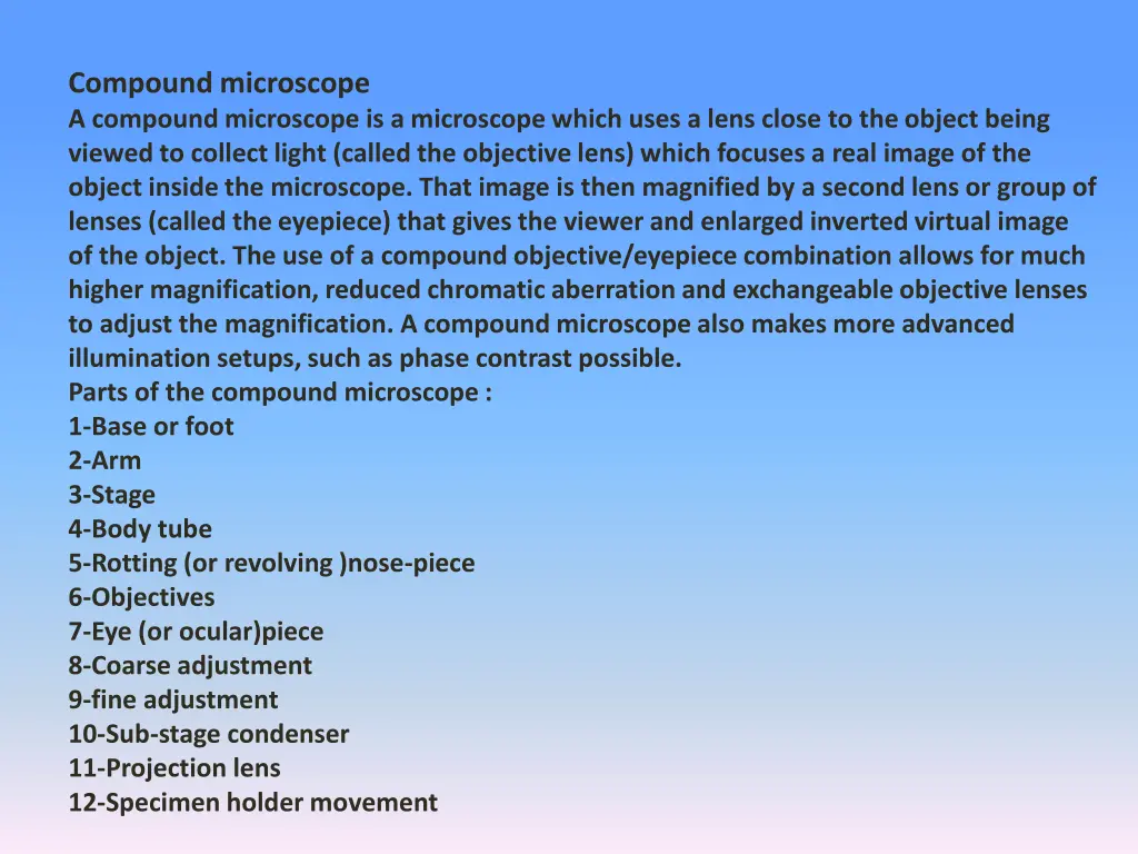 compound microscope a compound microscope